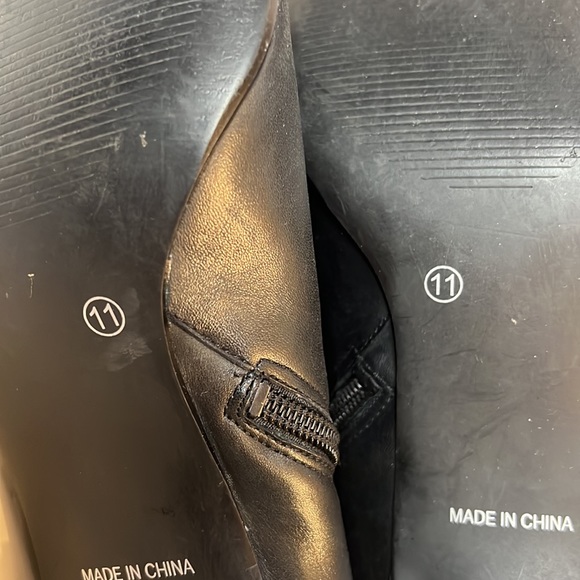 APOSTROPHE FONDA BLACK LEATHER SQUARE TOE ANKLE BOOT SZ 11 - Picture 12 of 16